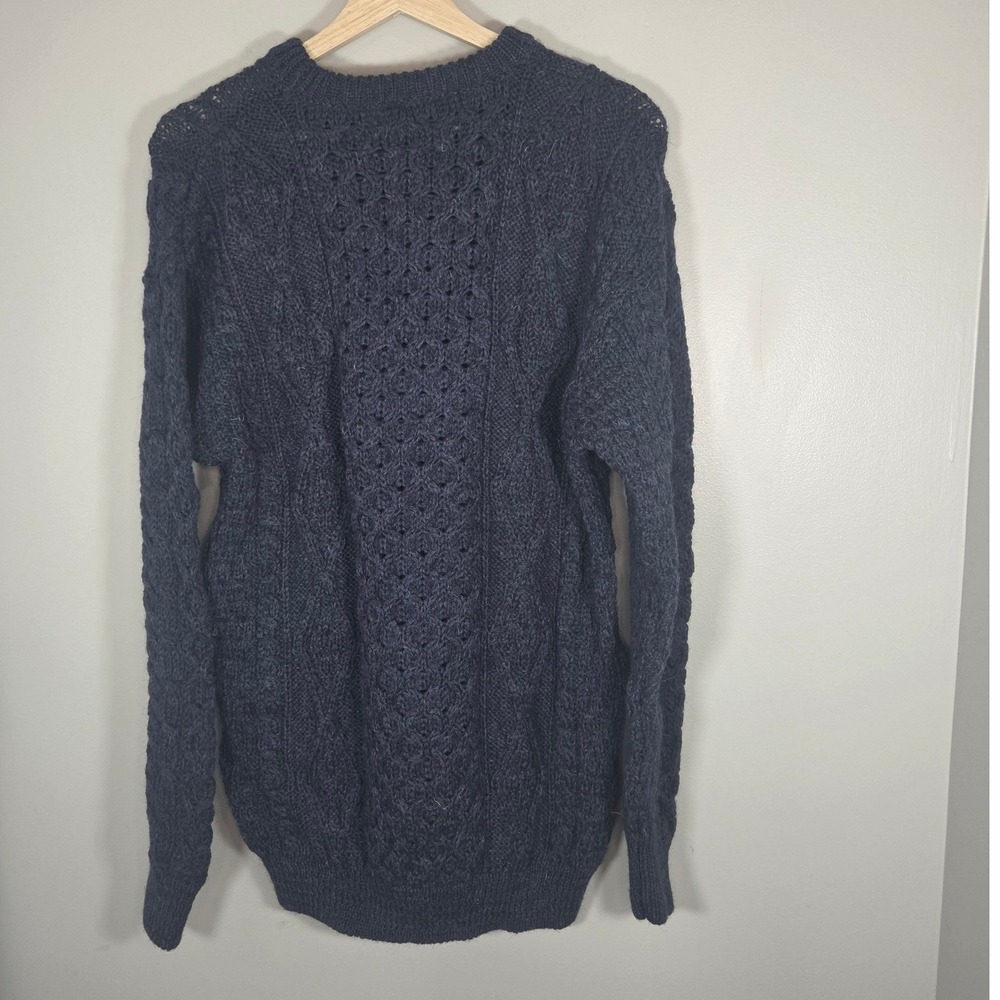 Aran Woollen Mills Irish Fisherman Sweater 100% Wool Cable Knit Made in Ireland - Picture 2 of 6